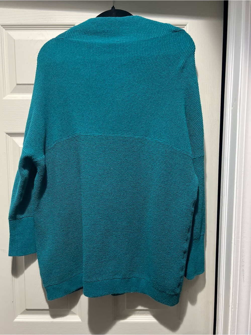 Free People Ottoman Slouchy Tunic Ribbed Sweater Teal Turquoise XS Oversized - Picture 4 of 8